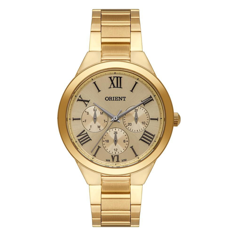 Relógio Orient Feminino Ref: Fgssm072 C3kx Multifunção Dourado