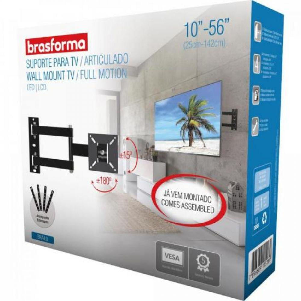 Suporte De Tv 10-56" Articulado Bra4.0 Brasforma.