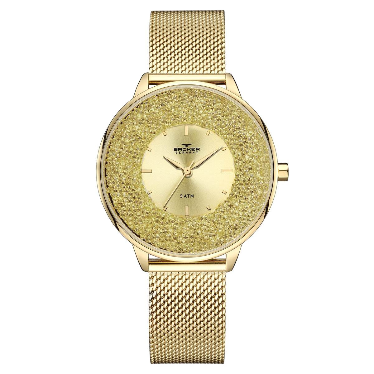 Relógio Backer Feminino Ref: 14030145f Ch Fashion Dourado