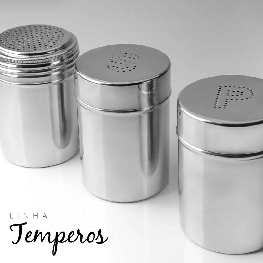 Suporte de Cozinha e Porta Temperos Saleiro Pimenteiro Inox