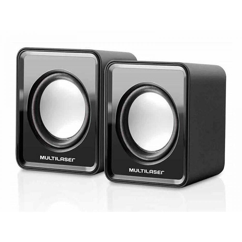 Caixa de Som Multilaser Mini 2 Canais 3w Rms USB Preta