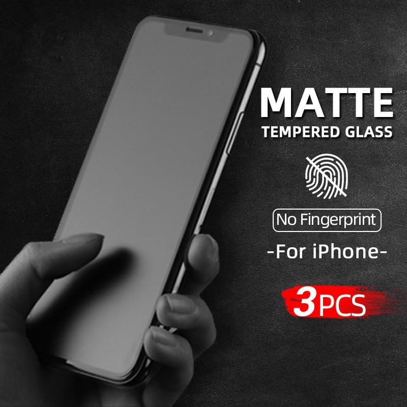 3 Peças de Vidro Temperado Fosco Protetor de Tela para iPhone 16 15 14 13 12 11 Pro Max iPhone 14 / transparente