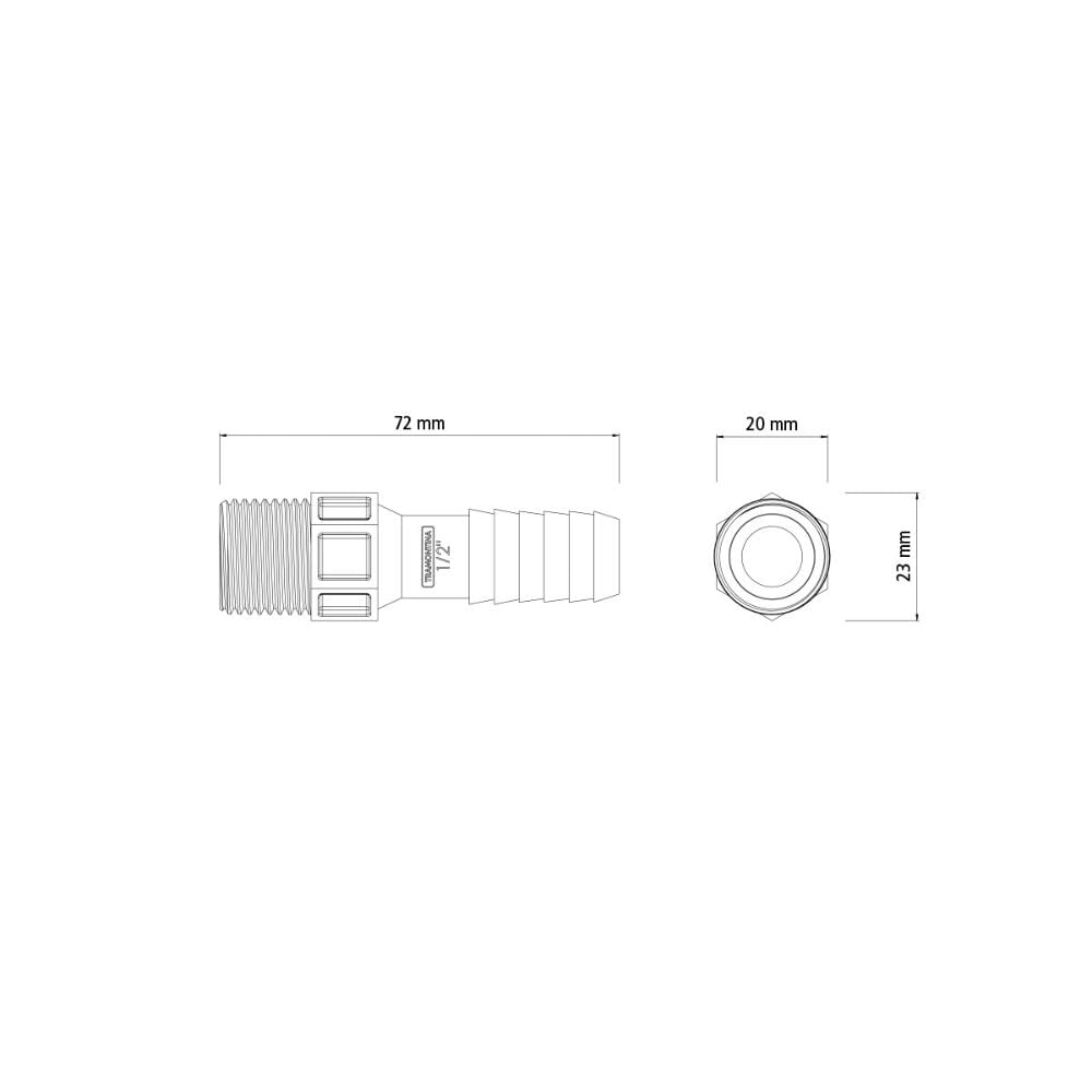 Adaptador com Rosca Externa 1/2 polegada Tramontina para Mangueiras - a granel