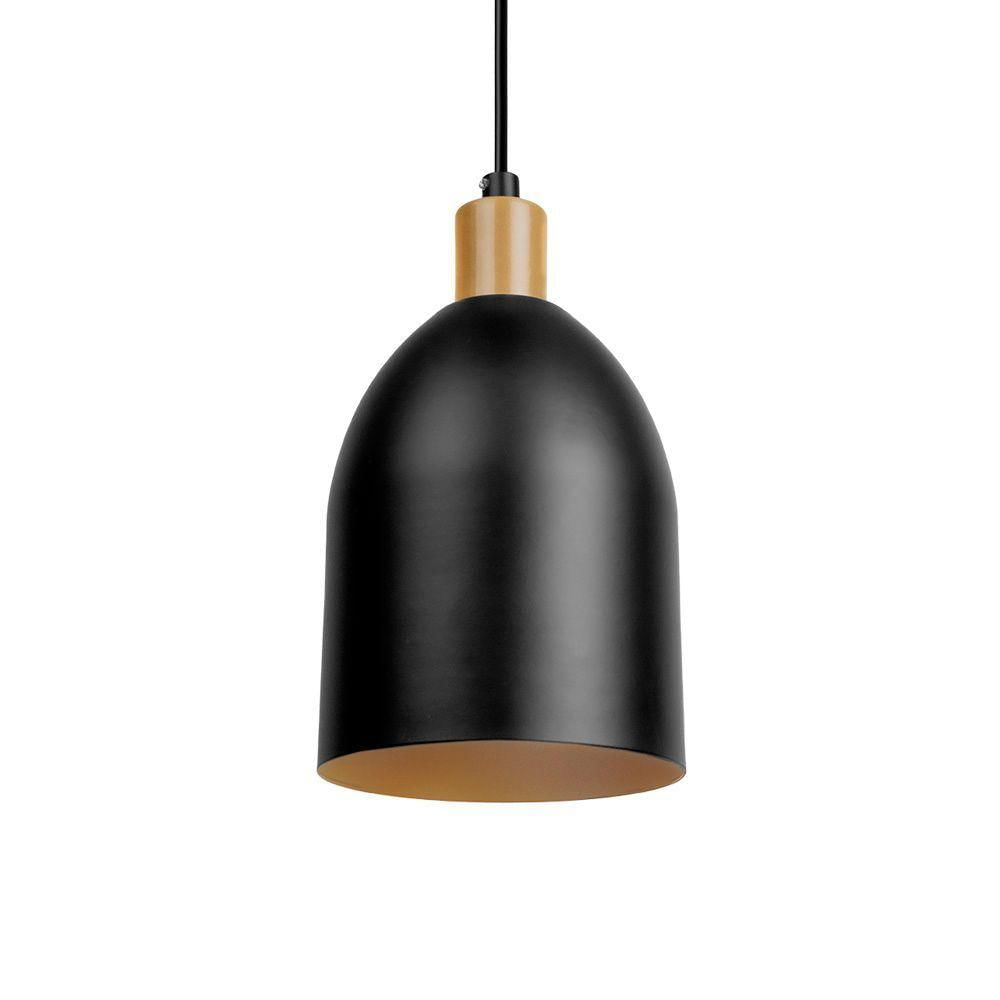 Lustre Pendente Blumenau Mila E27 Bivolt Preto-dourado