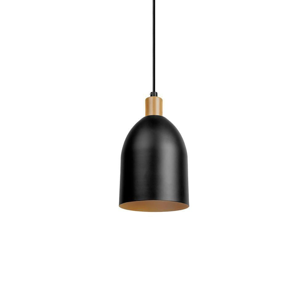 Lustre Pendente Blumenau Mila E27 Bivolt Preto-dourado