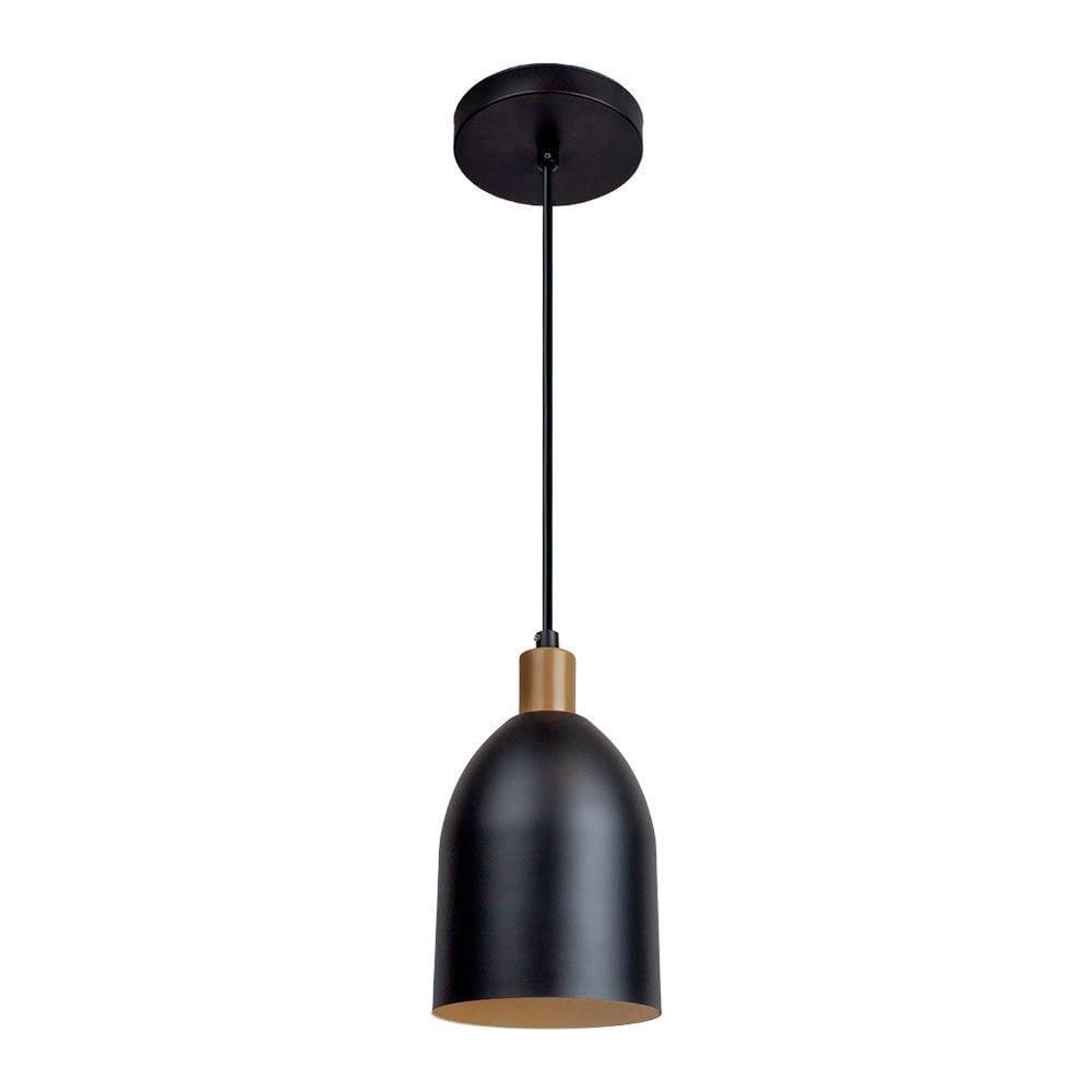 Lustre Pendente Blumenau Mila E27 Bivolt Preto-dourado