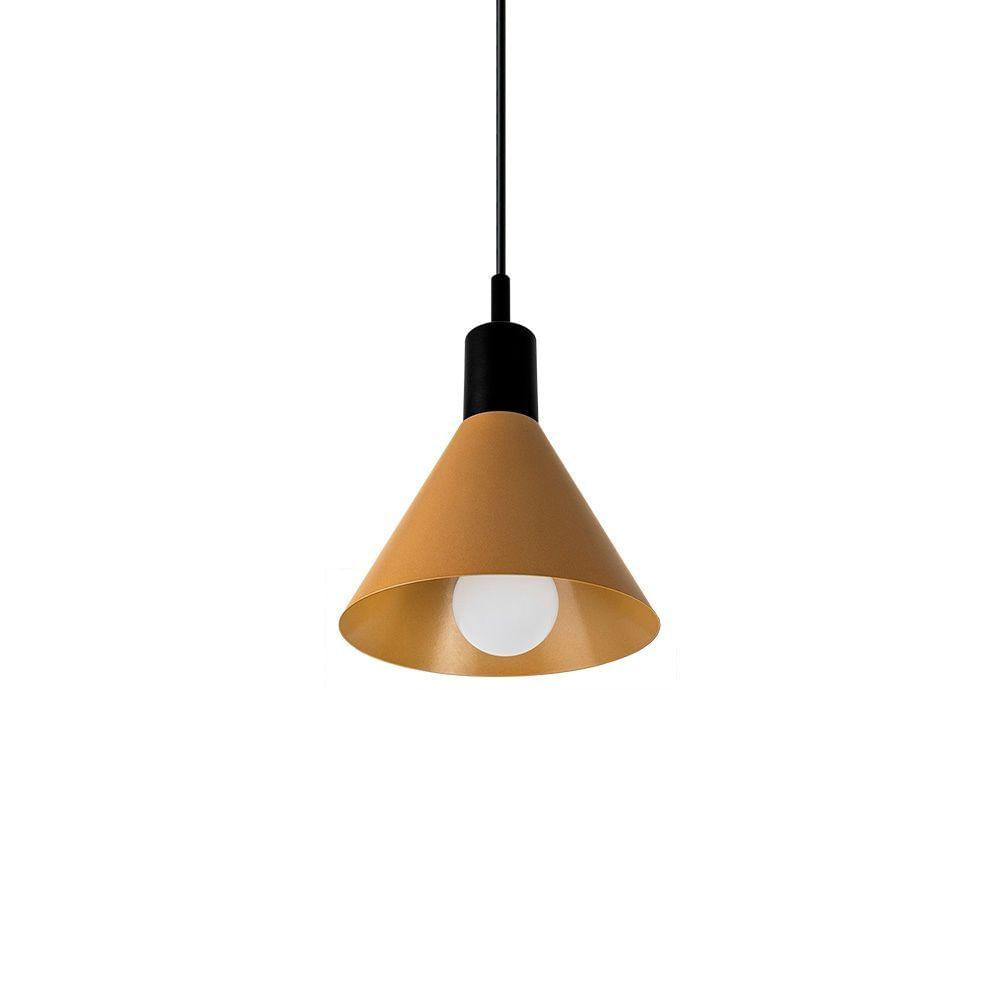 Lustre Pendente Blumenau Toni E27 Bivolt Preto-dourado