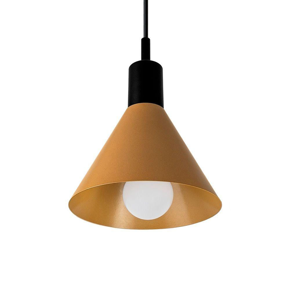 Lustre Pendente Blumenau Toni E27 Bivolt Preto-dourado