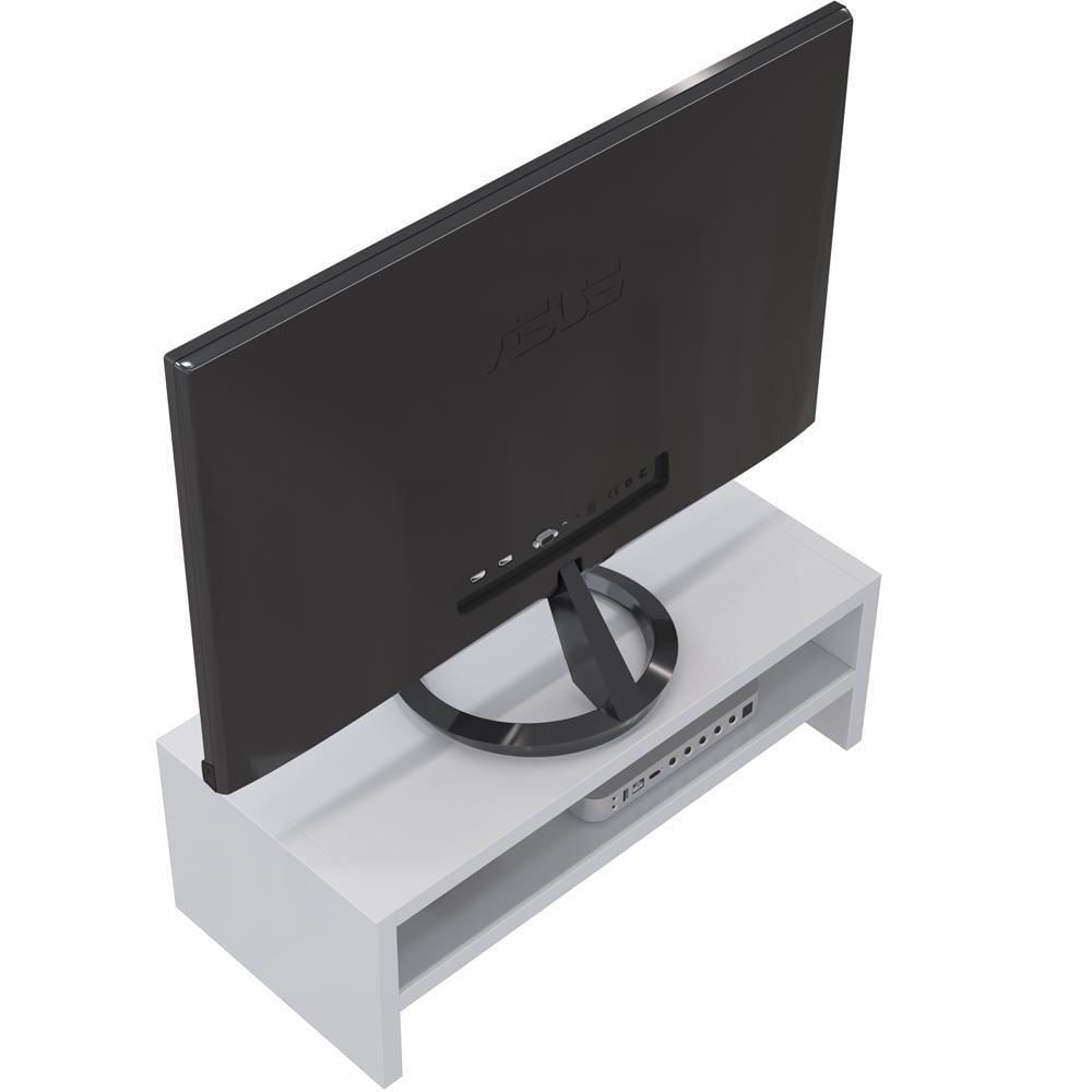 Kit 03 Suportes Para Monitor Stand Home Office Lap 63 Cm L03 Branco - Lyam