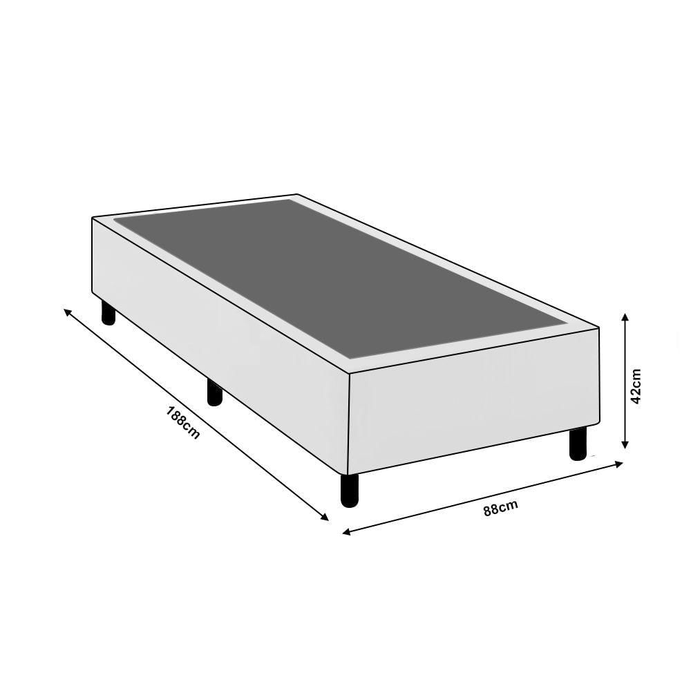 Base Cama Box Solteiro Comum Cinza