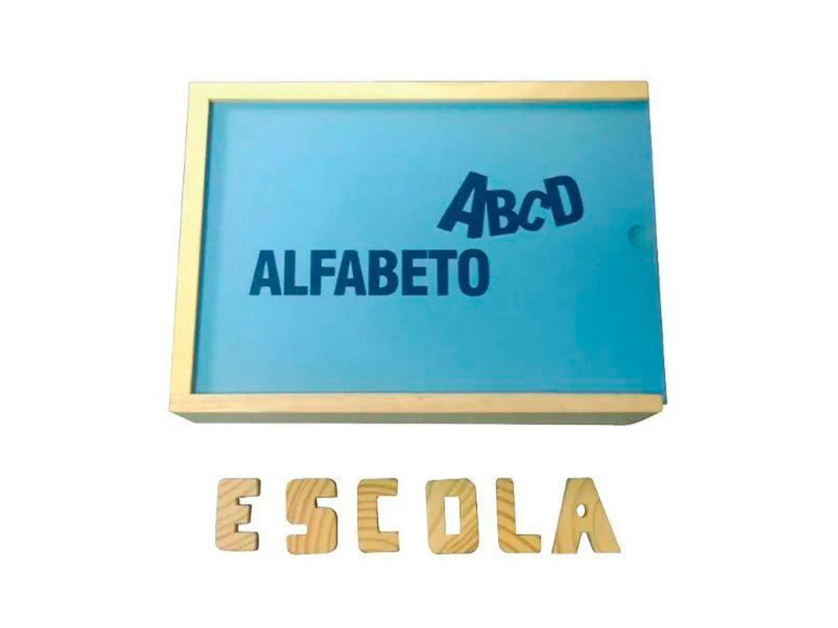 Brinquedos Educativos - Alfabeto Móvel em Madeira 40 Peças