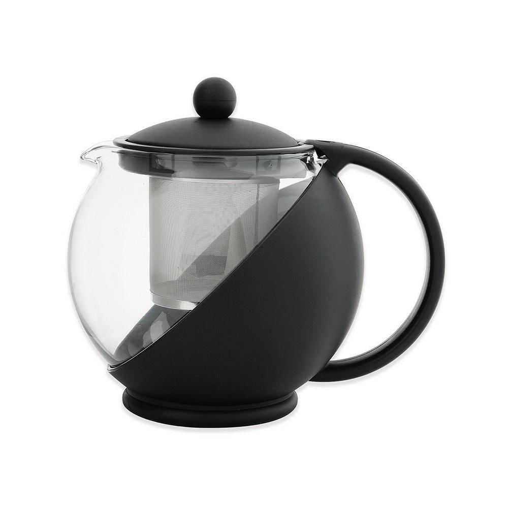 Bule Cha Cafe Com Infusor Chaleira De Vidro 1250ml Cafeteira Inox Jarra Suco Filtro Coador Grande