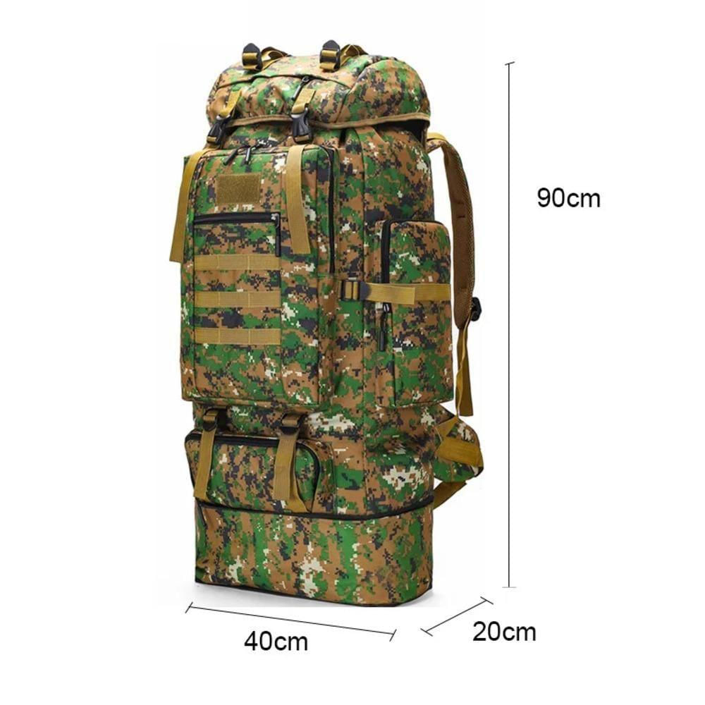 Mochila Tatica Militar 100 Litros Camping Camuflada Gigante Expansivel Caminhada Viagem Impermeavel