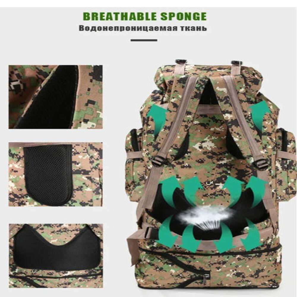 Mochila Tatica Militar 100 Litros Camping Camuflada Gigante Expansivel Caminhada Viagem Impermeavel