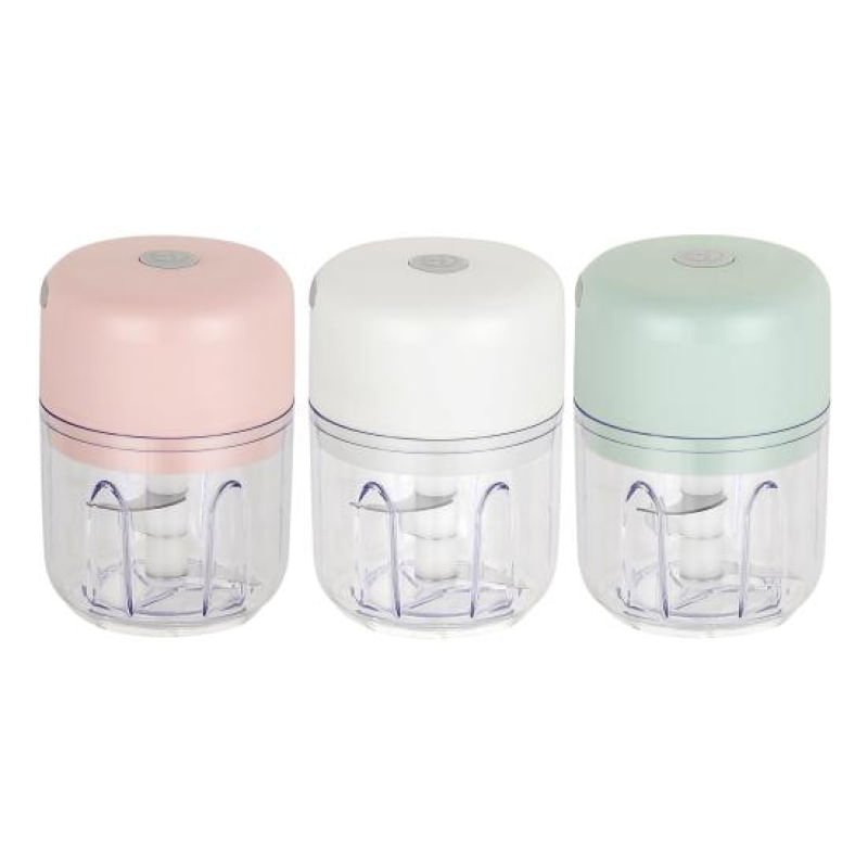 Processador de Alho Elétrico Mini Yousheng USB Recarregável Sem Fio branco