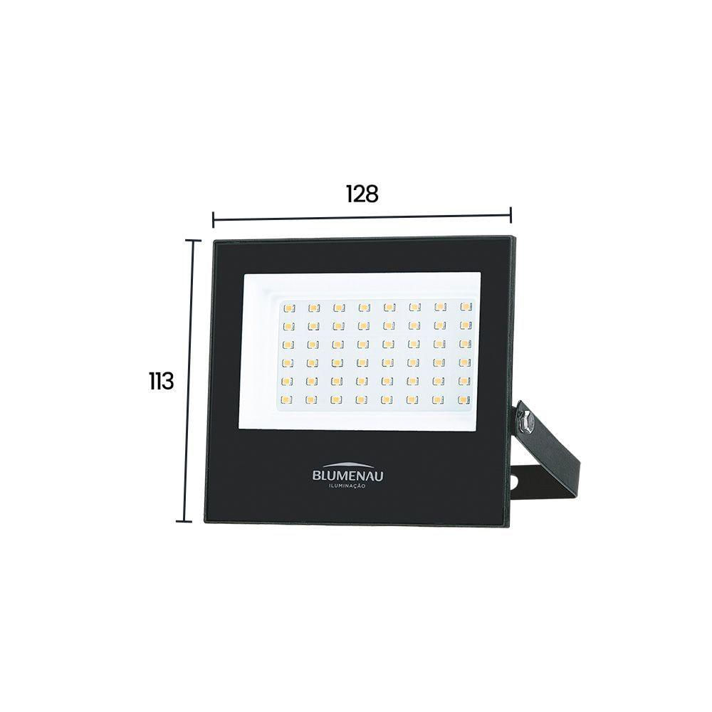 Refletor Blumenau Led Play 50w Preto Bivolt 3000k Luz Amarela