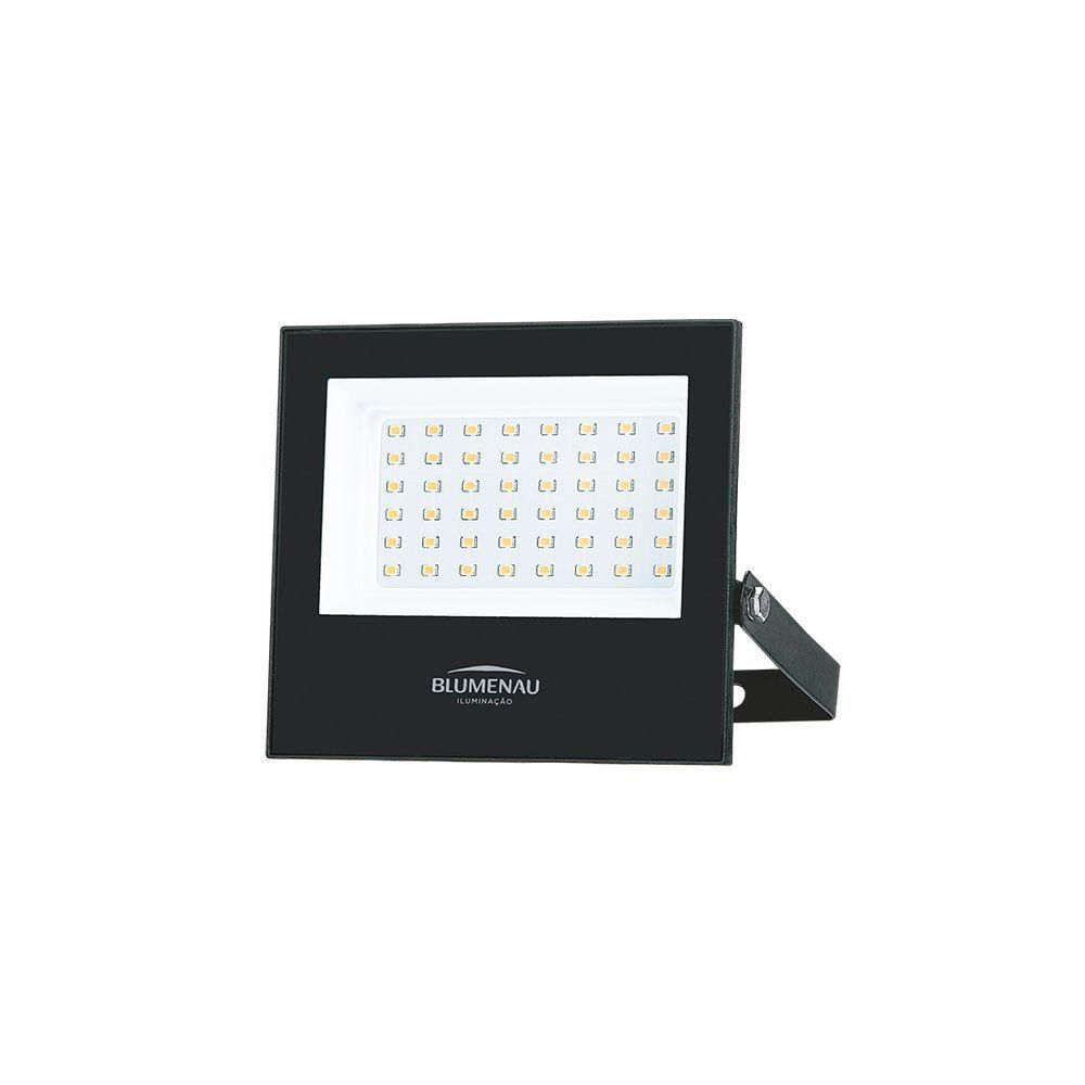 Refletor Blumenau Led Play 50w Preto Bivolt 3000k Luz Amarela