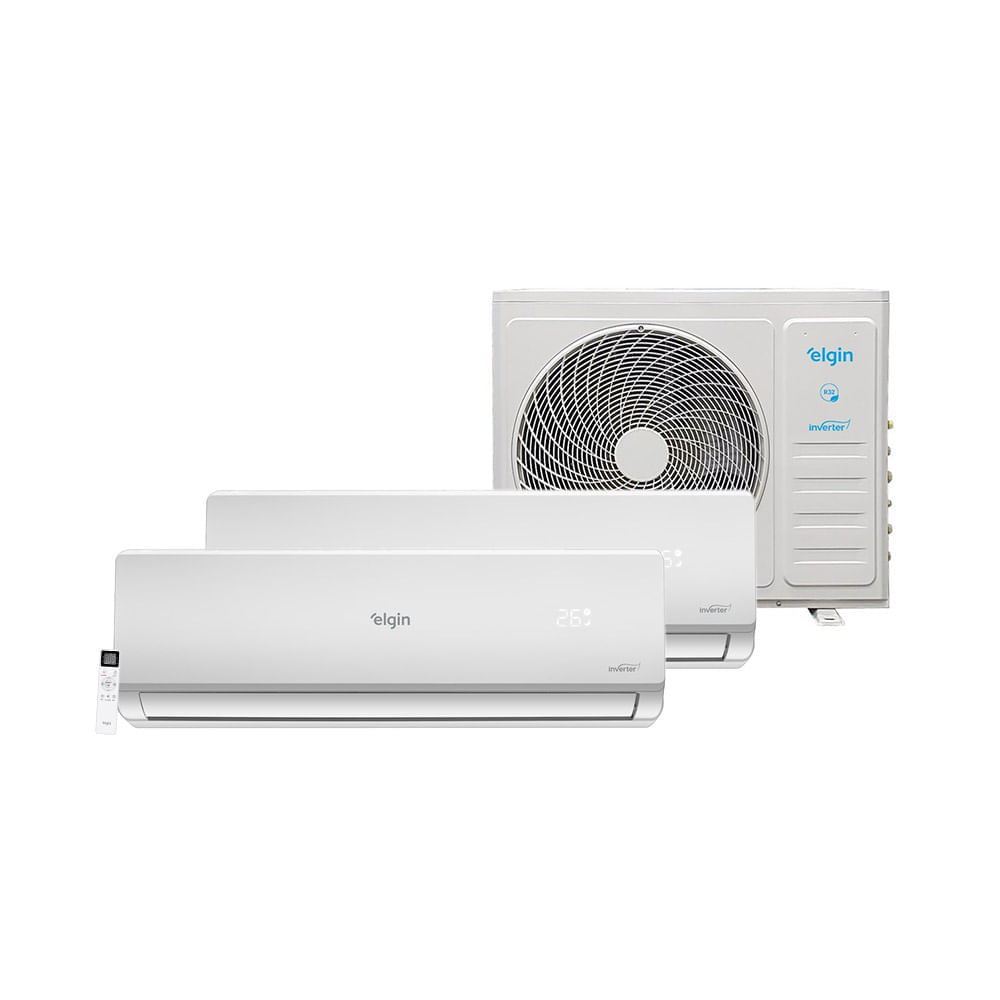 Ar Condicionado Bi Split Hi Wall Inverter Elgin Plus 2x9000 BTU/h Quente e Frio 45MTQE18C2CB – 220 Volts 220 Volts