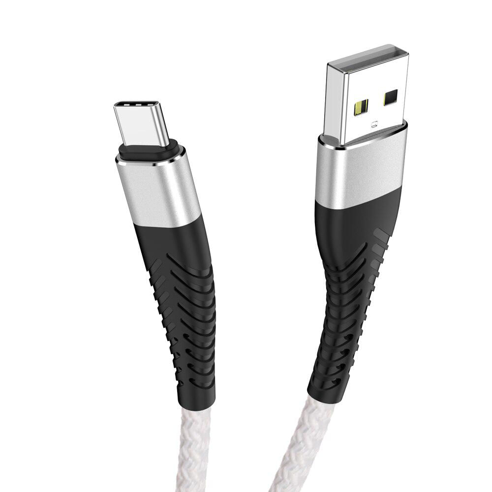 Cabo USB Tipo C para Carregamento Rápido de 1m para iPad, Samsung, Huawei, Xiaomi 2m / branco