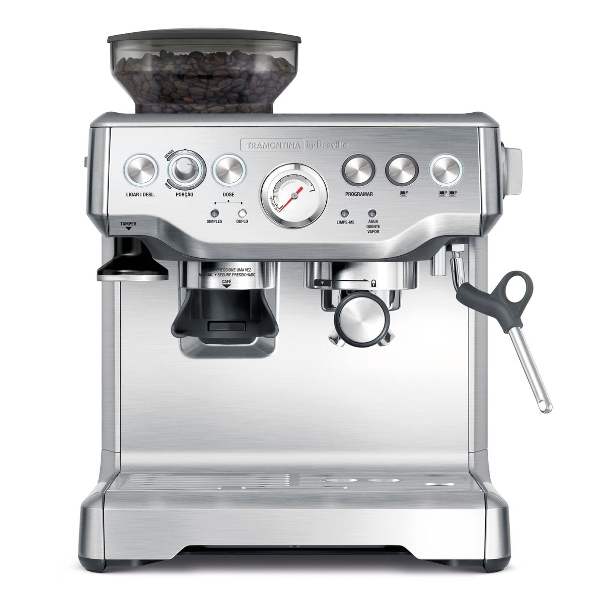 CAFETEIRA ELÉTRICA TRAMONTINA BY BREVILLE EXPRESS PRO AÇO INOX COM MOEDOR 2 L 220V 69066/012