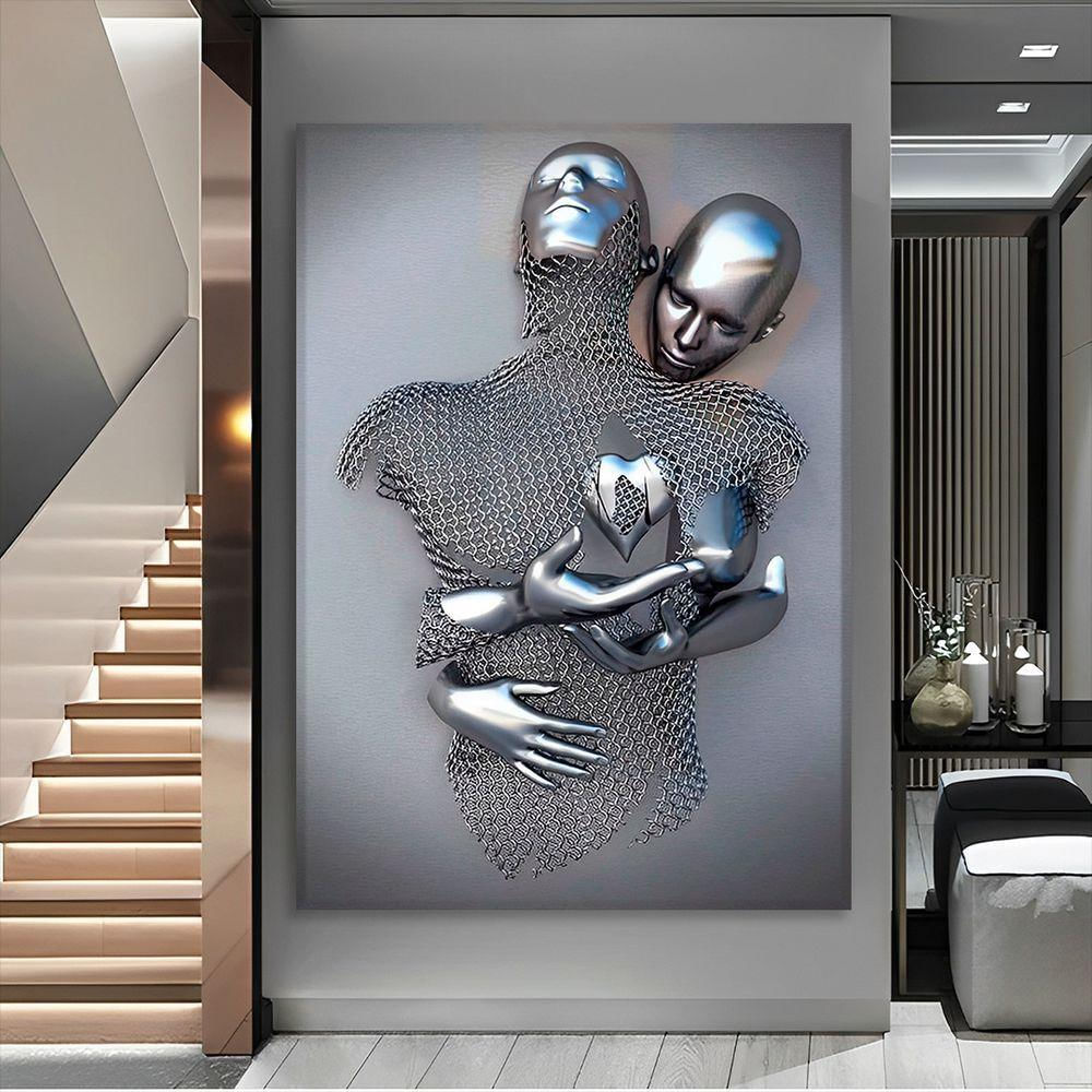 Quadro Casal Metal 3d -- Br Artes