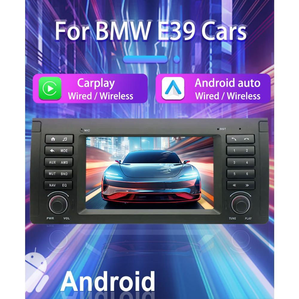 Reprodutor Multimídia para Carro BMW X5 E53 E39 M5 E38 1996-2007 2 Din Android Carplay GPS 2+64GB / preto