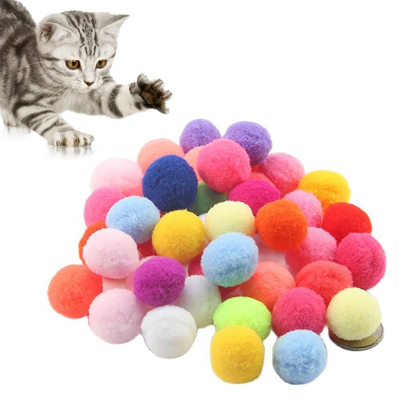 Brinquedo Interativo para Gato Bola de Pelúcia Colorida 50 peças