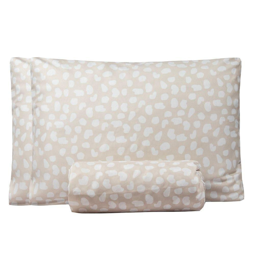Jogo De Lençol Casal Padrão Bouti Basic Estampado 180 Fios 3 Peças - Poa Creme