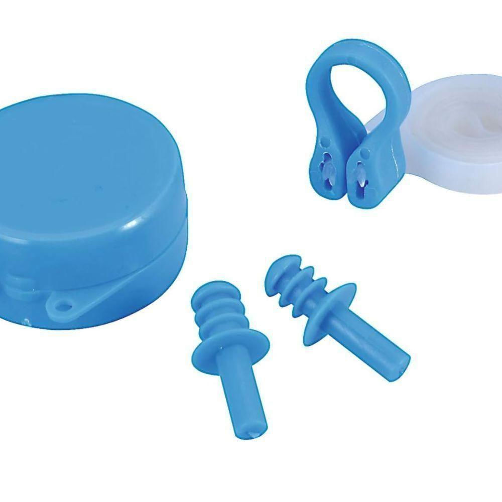 Kit Protetor De Ouvido Tampao Nariz Prendedor Nasal Anatomico Natacao Adulto Infantil Auricular Com Suporte