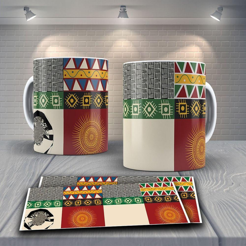 Caneca De Porcelana 325ml Decorada Tribal Tribal 12