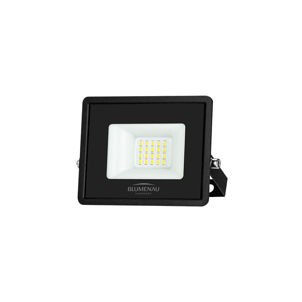 Refletor Blumenau Led Tech Pro 20w Preto Bivolt 3000k Luz Amarela