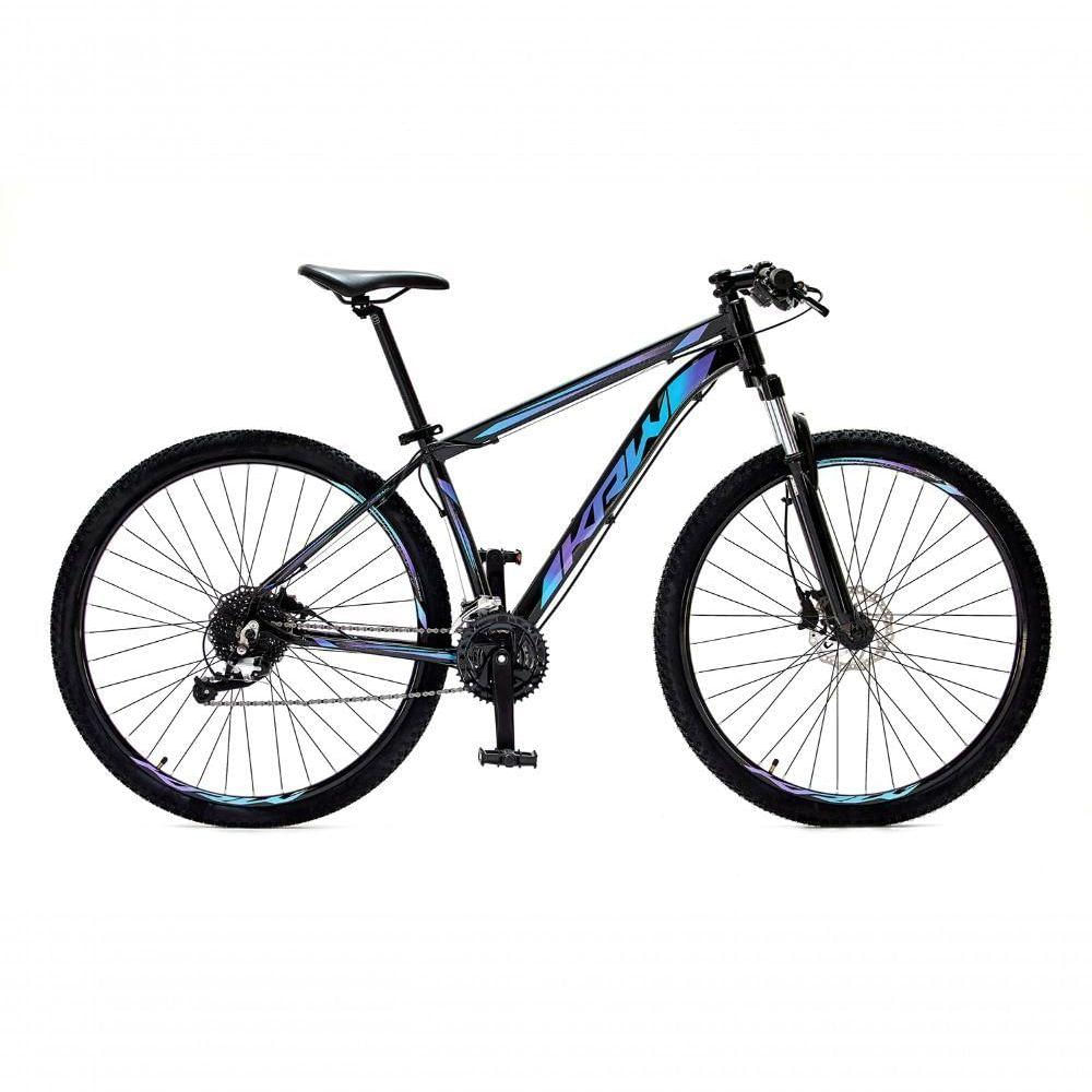 Bicicleta Aro29 Krw Alumínio Shimano 24v Freio Hidráulico S5 19 Preto-Azul E Roxo