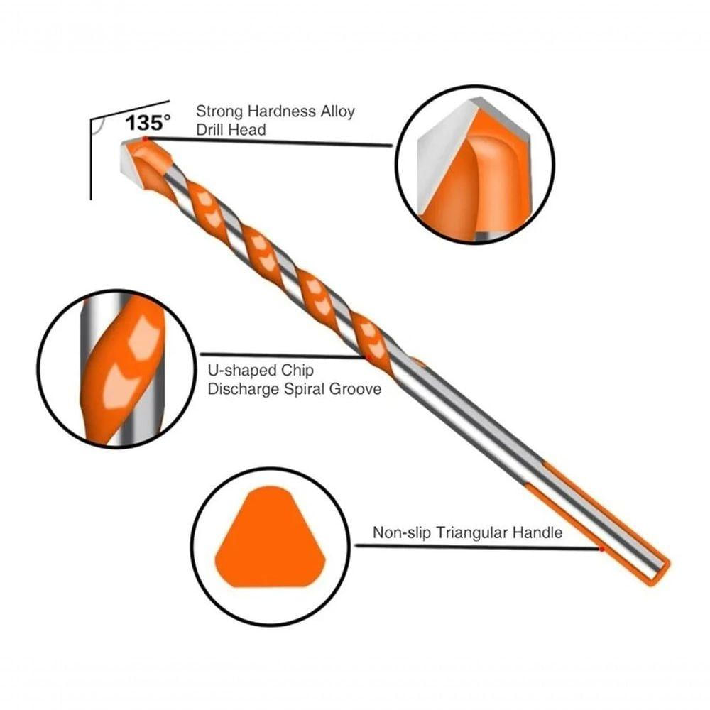 Broca De Torção Triangular Fura Tudo 4mm 5mm 6mm 8mm 10mm 12mm