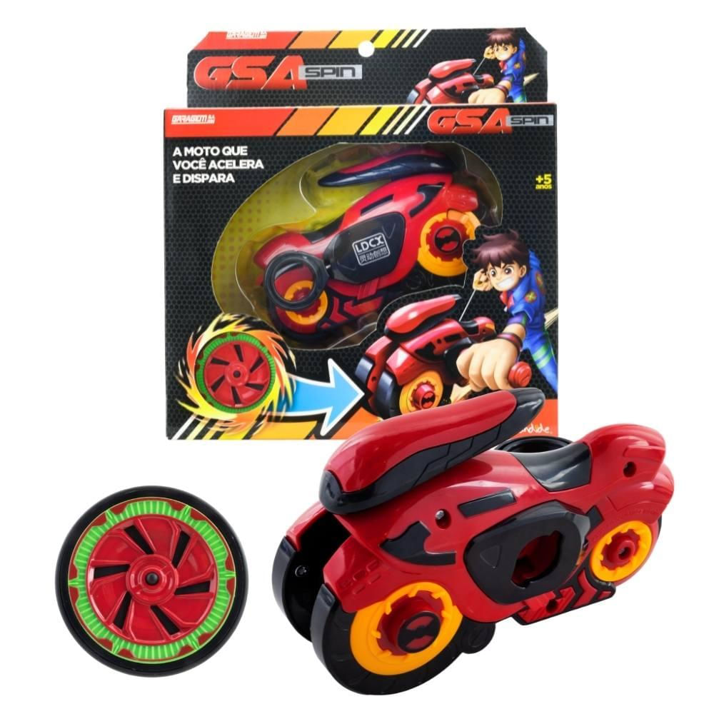GSA  Moto Lançadora de Pião Simples - Vermelho