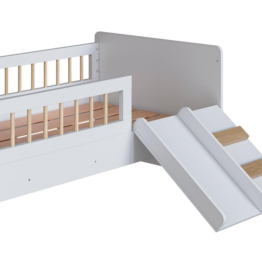 Cama Montessoriana Infantil Com Colchão Solteiro Branco