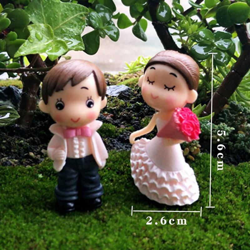 Estatuetas de Casal Miniaturas para Jardim de Fadas Acessórios de Decoração D