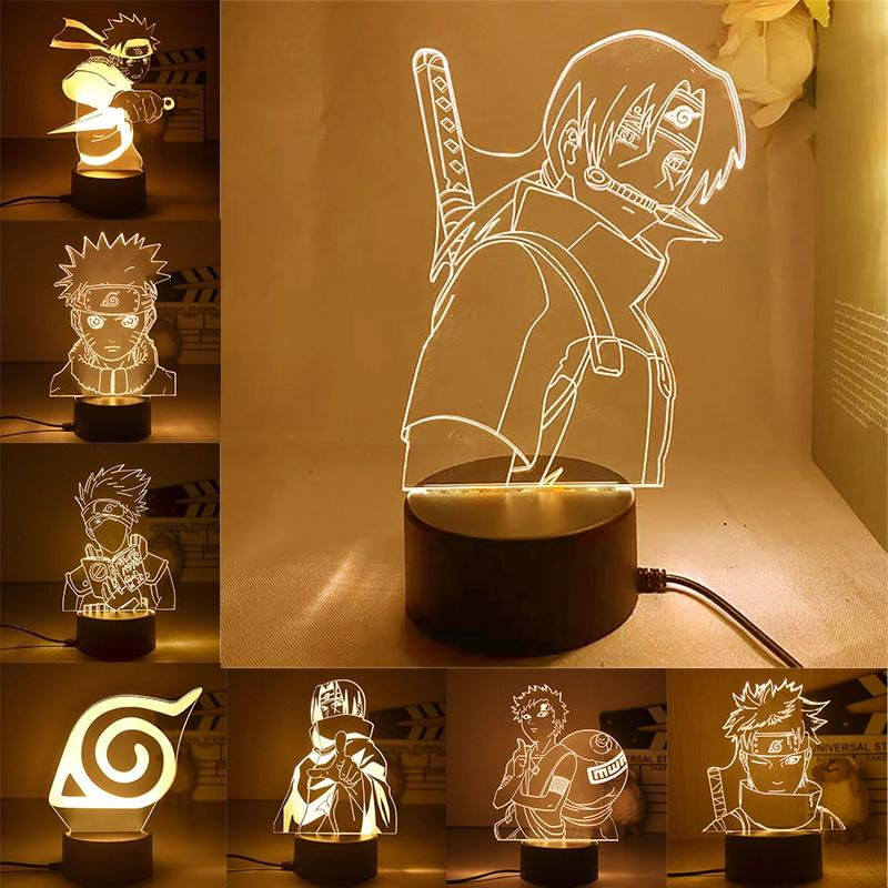 Lâmpada de Mesa 3D Anime Naruto LED Quente para Decoração