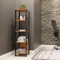 Estante 5 Prateleiras Industrial 33 x 44 x 135 cm F28 Dalla Costa Freijó/Preto