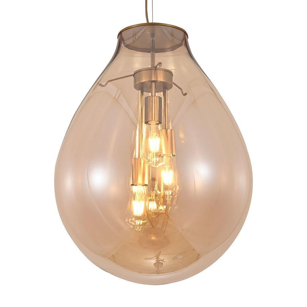 Lustre Pendente Sindora Dcd04012 Gg Bronze - Conhaque E27 Bivolt