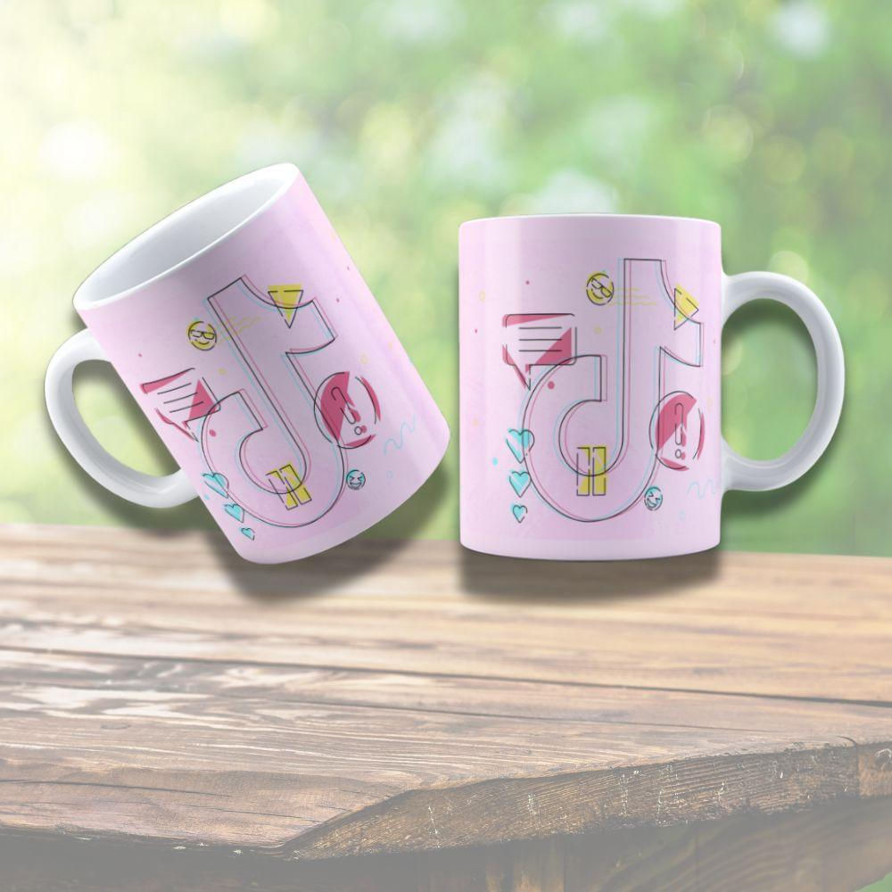 Caneca De Porcelana 325ml Tik Tok Decorada Tik Tok 6