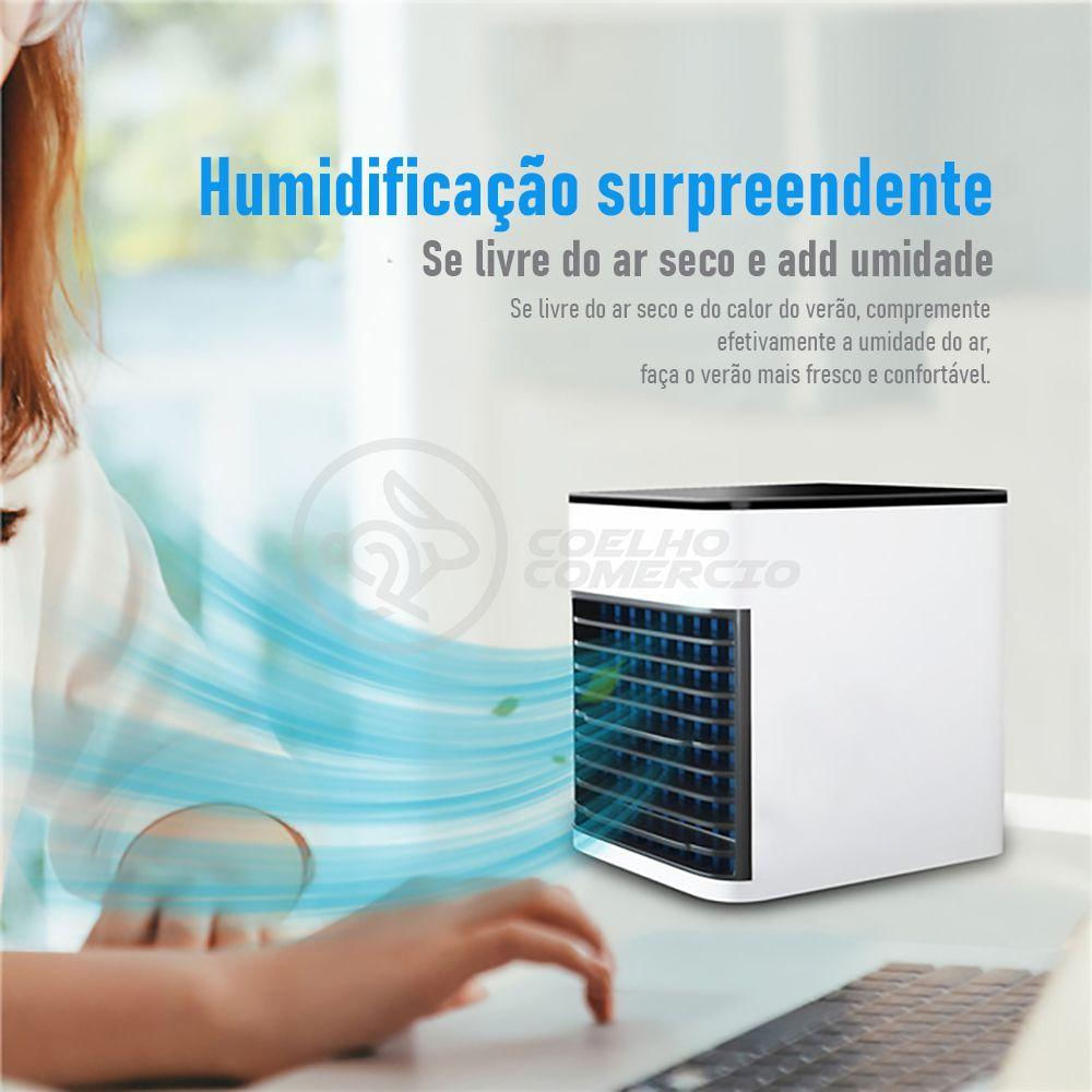 Ar Condicionado Portátil Arctic Air Cooler Umidificador Climatizador Luz Led 7 Cores Rgb