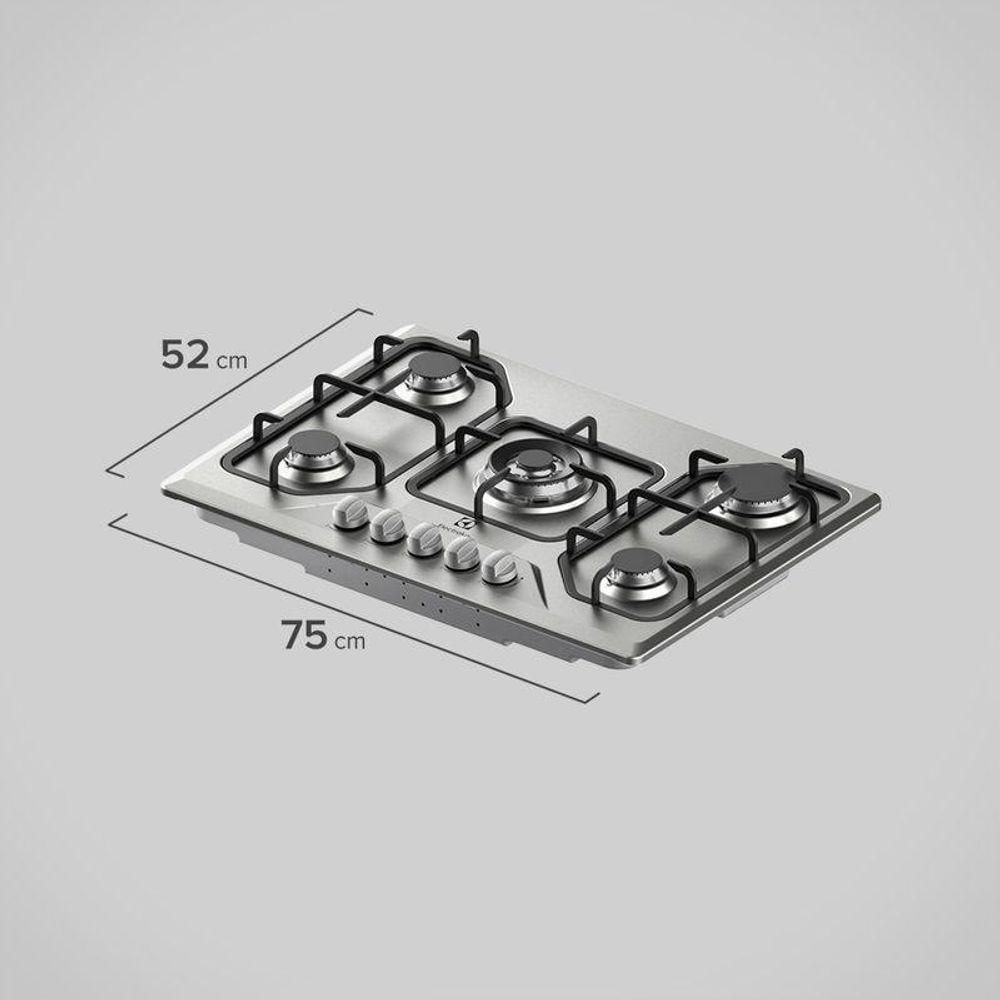 Cooktop 5 Bocas Electrolux A Gás (gt75x) Bivolt - Bivolt Bivolt