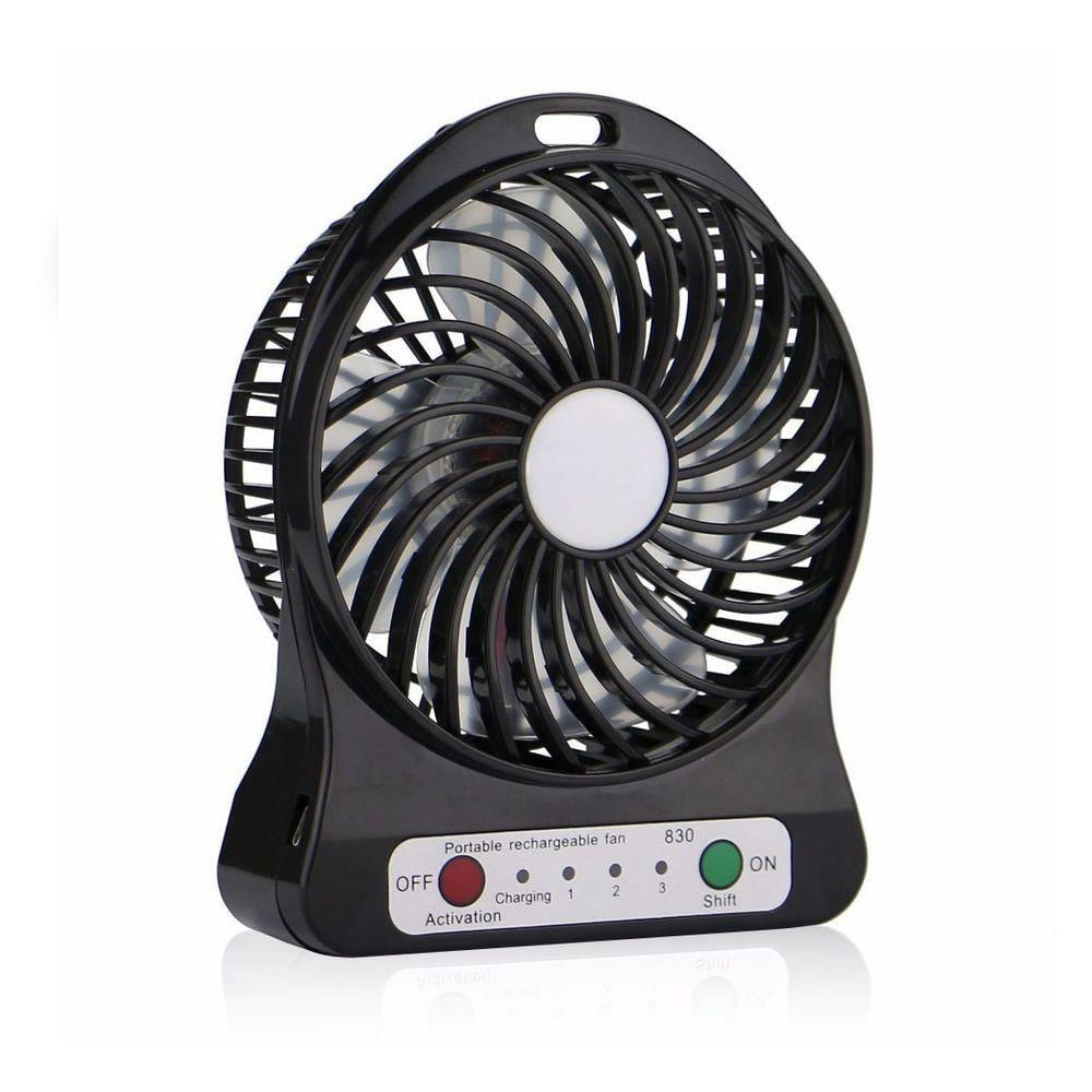 Ventilador Mini Portátil Recarregável Usb - Preto