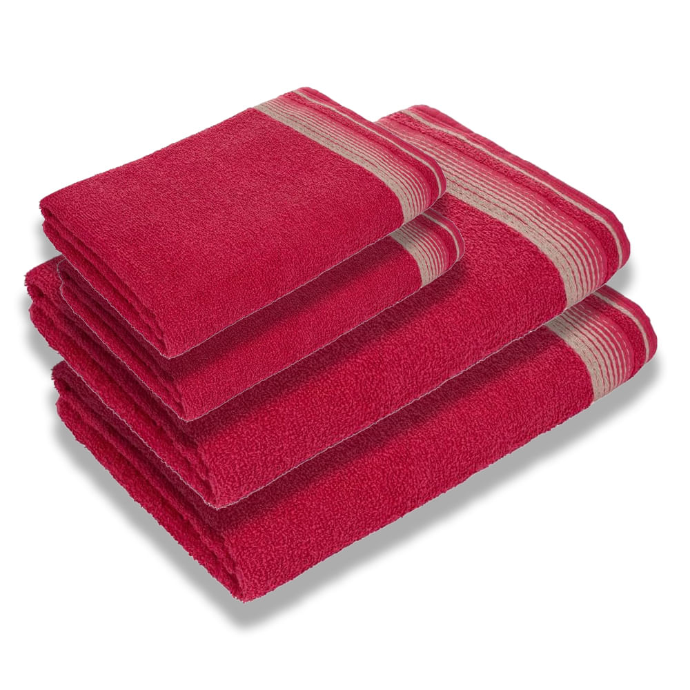 Jogo de Toalhas Luxury Soft Beka 360 g/m² 2 Banho + 2 Rosto Luxo Cereja