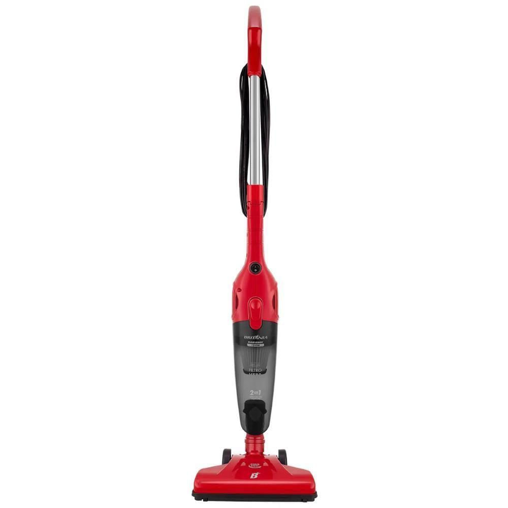 Aspirador De Pó Vertical Portátil Bas1290v 1250w Britânia Vermelho Filtro Lavável E Acessórios 127v