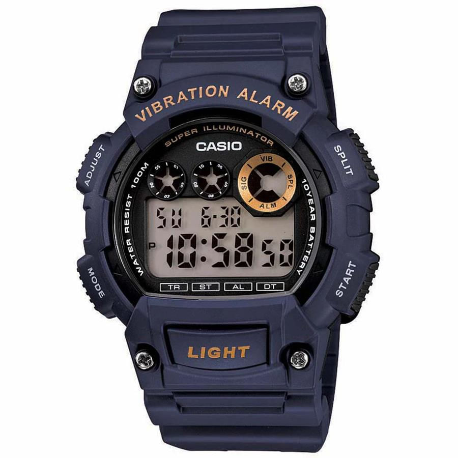 Relógio Casio Masculino Ref: W-735h-2avdf Alarme Vibratório