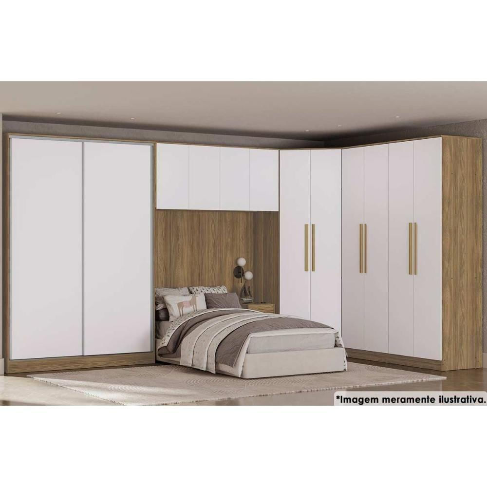 Modulado De Quarto Armário Ponte Aéreo Casal N542 Adapt C- 4 Portas Branco - Kappesberg