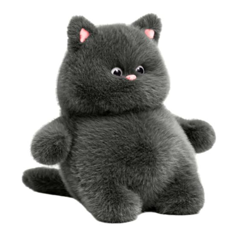 Boneco de Pelúcia Gato Yousheng - Adorável Decoração para Sofá e Cama preto