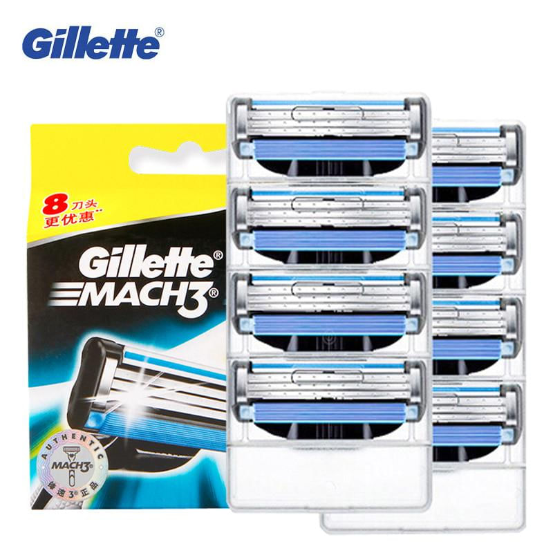 Lâmina de Barba Gillette Mach3 para Barbeadores Masculinos 8 Unidades