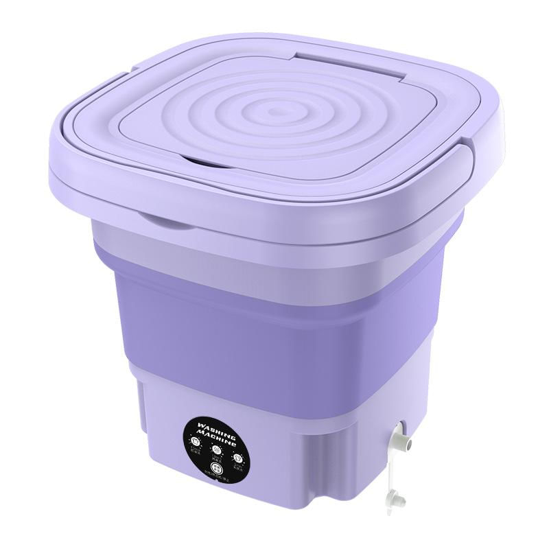 Máquina de Lavar Dobrável Mini, Ideal para Viagens, para Roupas Íntimas com plugue do Reino Unido / roxo